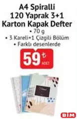 STUDİ A4 SPİRALLİ 120 YAPRAK 3+1 KARTON KAPAK DEFTER 70 G STUDİ A4 SPİRALLİ 120 YAPRAK 3+1 KARTON KAPAK DEFTER 70 G